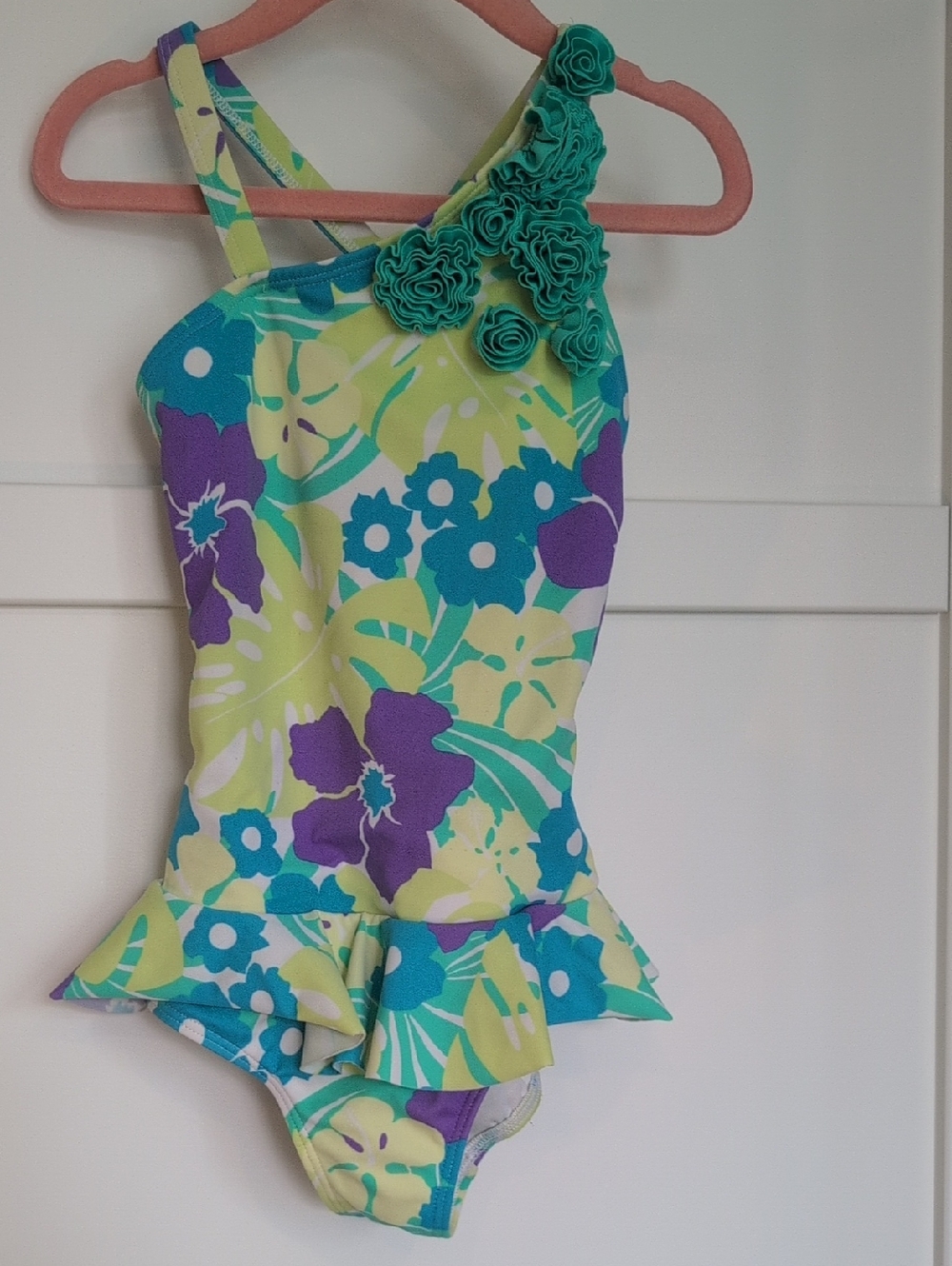 Lands' End Girl's Swimsuit and matching Sun Shirt Size 5